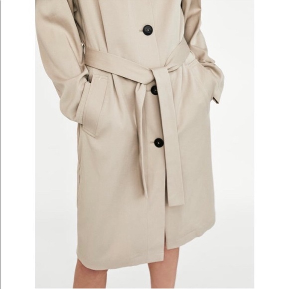 Zara Flowy Trench Coat - Picture 6 of 8